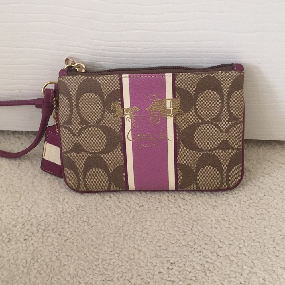 Coach wristlet! Brown and pink
